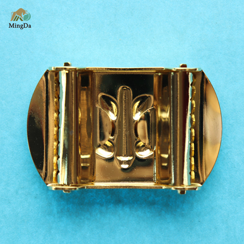 Gold - Solid Brass Military Web Belt Buckle 